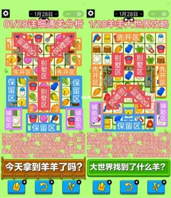 羊了个羊1.28关卡攻略流程一览 羊了个羊1月28日关卡怎么过