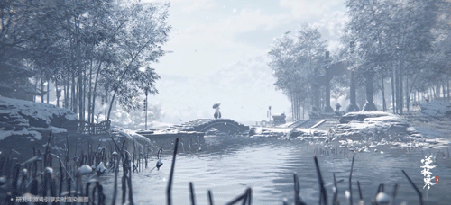 逆水寒手游镜湖场景演示,拟真天气效果堪比端游