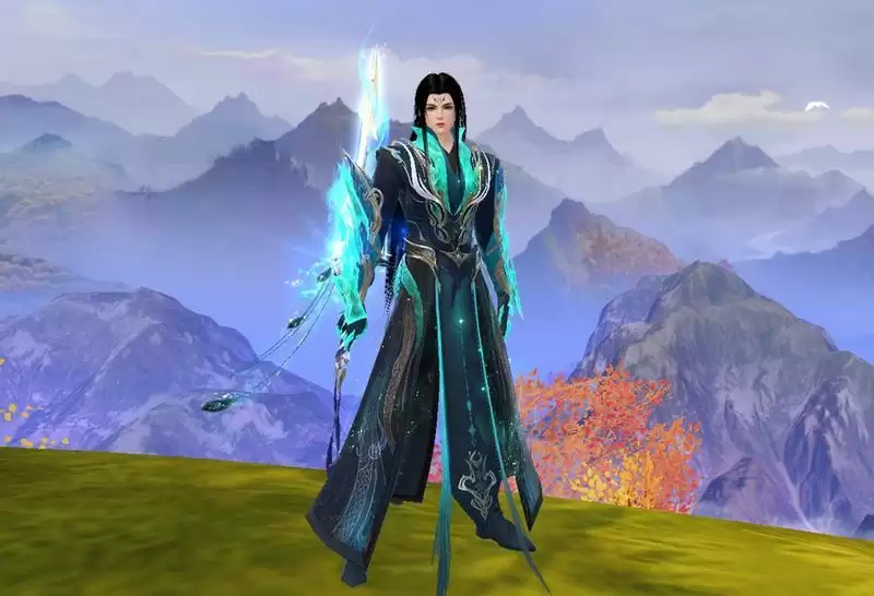 孔鸟金翠羽,低鸣震长空,穿上《天下》手游这套时装一起镇守大荒吧!