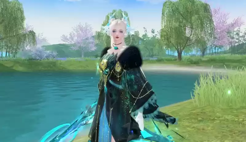 孔鸟金翠羽,低鸣震长空,穿上《天下》手游这套时装一起镇守大荒吧!