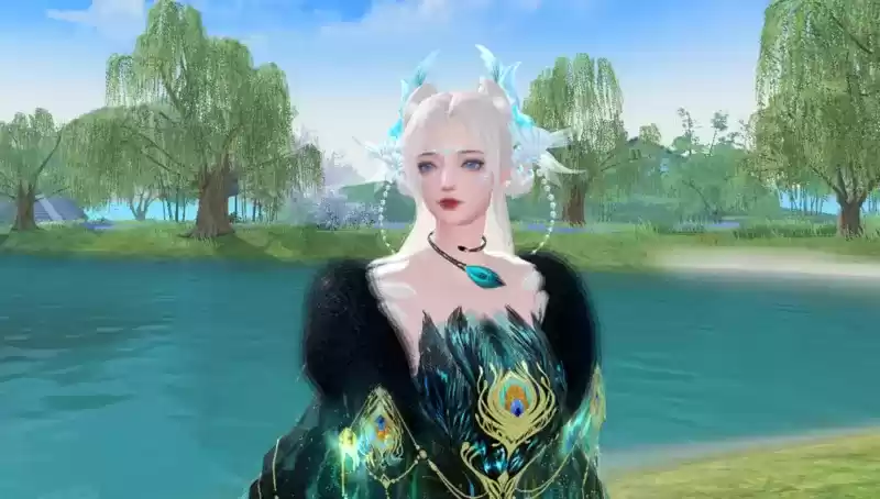 孔鸟金翠羽,低鸣震长空,穿上《天下》手游这套时装一起镇守大荒吧!