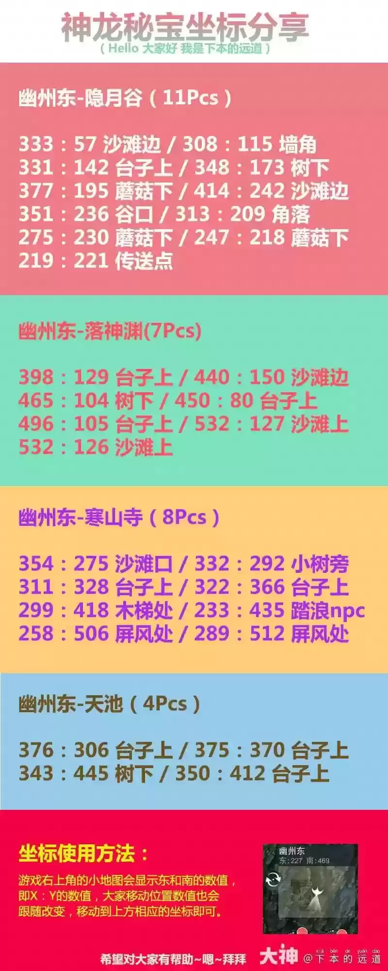 《天下》手游超详细的寻宝路线攻略送达!30个神龙秘宝全部拿下!