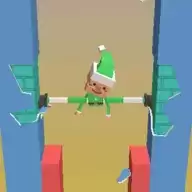 小人用手撑住墙