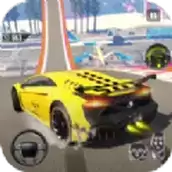 不可能的坡道特技汽车