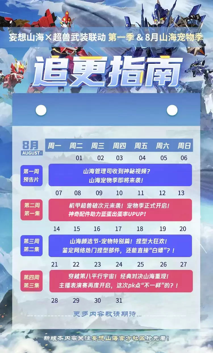 妄想山海X超兽武装联动版本今日上线！超兽集结，热血重燃！