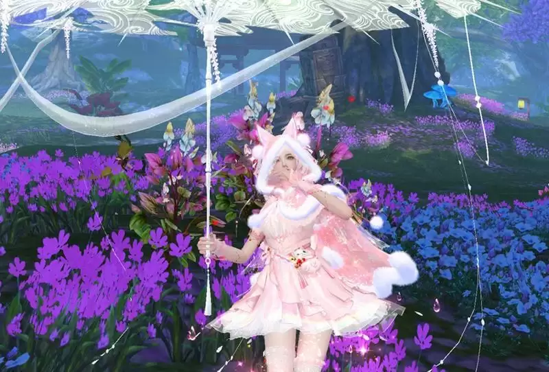 有狐绥绥,在彼淇梁,《天下》手游新时装带你化身灵狐游大荒~