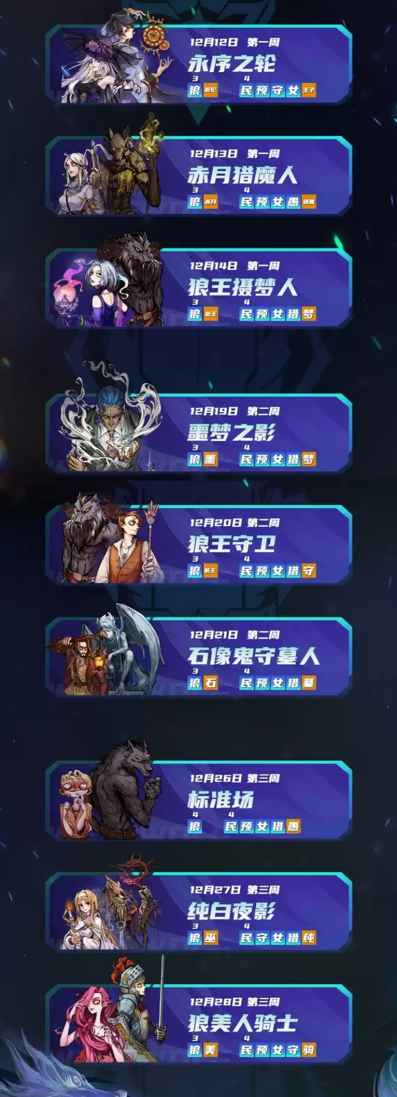 长夜将至，觉醒苍穹！狼人杀门派联赛·第三赛季预选赛正式开战