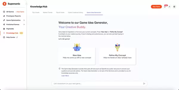 1721614114387862.webp Supersonic 推出游戏创意生成器,AI 助力激发开发者创作灵感