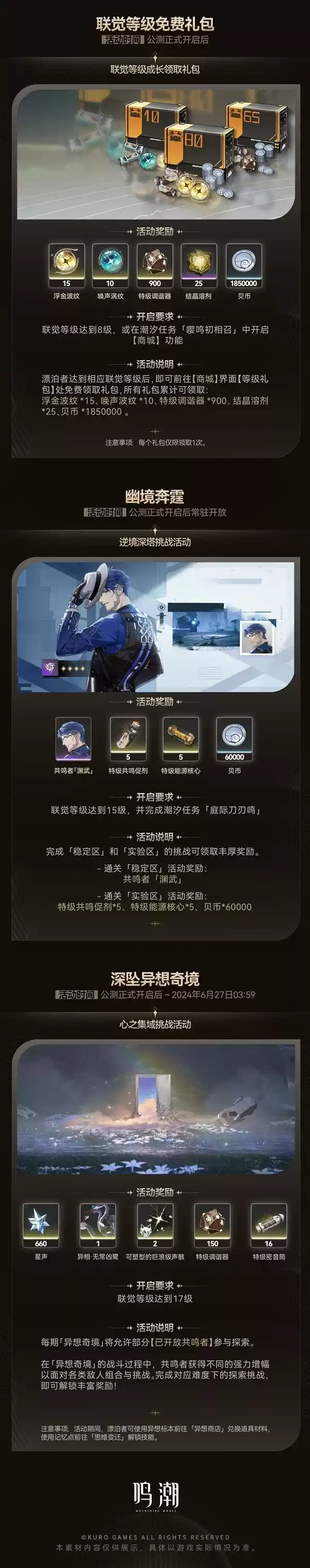 鸣潮开服活动介绍-鸣潮开服活动内容奖励说明