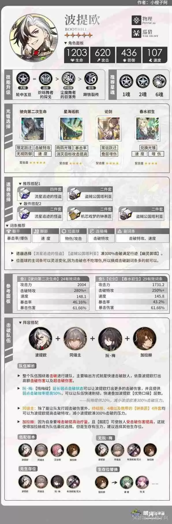 《崩坏星穹铁道》2.2下半UP角色培养指南一图流