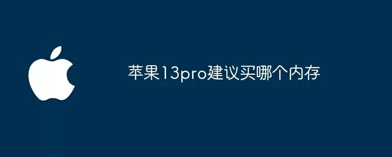 苹果13pro建议买哪个内存