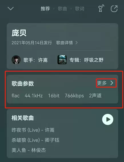QQ音乐歌曲参数在哪看 QQ音乐歌曲音轨等专业参数查看方法介绍