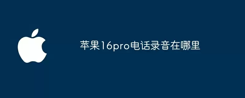 苹果16pro电话录音在哪里