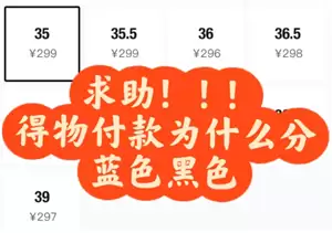 得物付款蓝色和黑色区别是什么 得物付款蓝色和黑色哪个保真