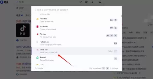 夸克浏览器如何将网页静音