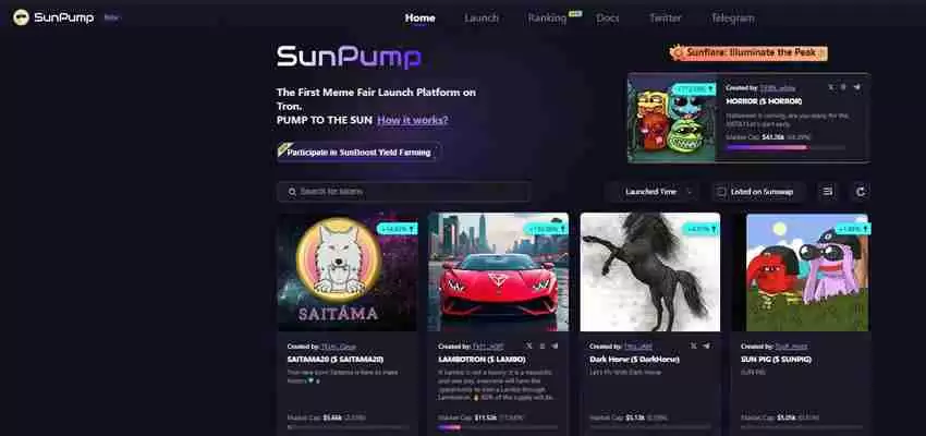 什么是Sunpump?如何在SunPump上线一款属于自己的Meme?