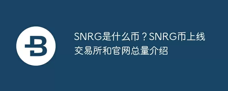 snrg是什么币?snrg币上线交易所和官网总量介绍