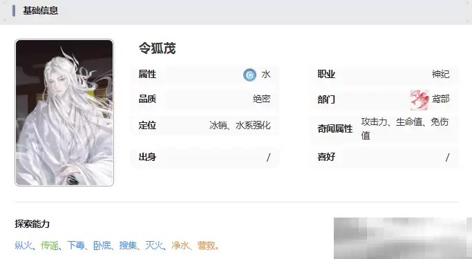 《如鸢》令狐茂技能介绍