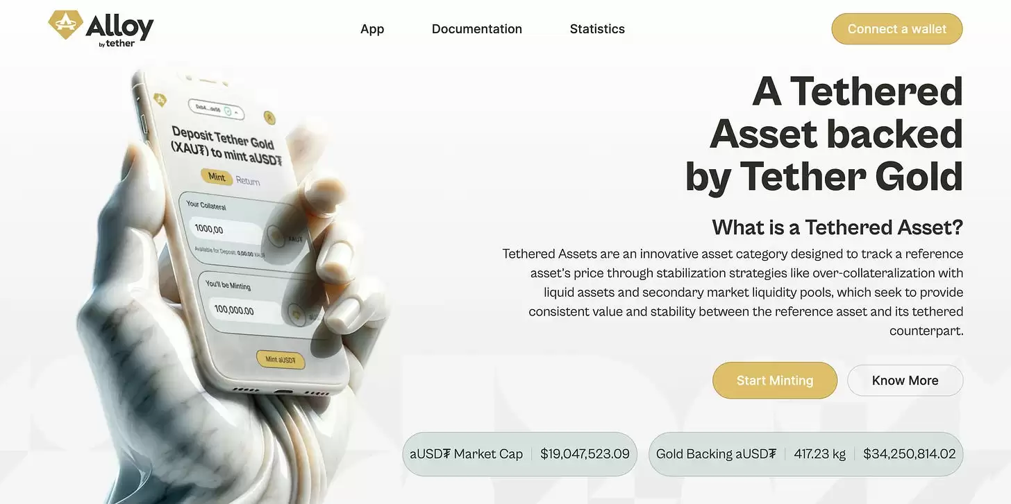 Tether的稳定币新尝试 aUSDT:黄金支持的数字资产