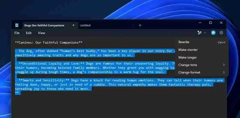 Win11 版记事本正式上线“AI 重写”功能,需订阅 Microsoft 365