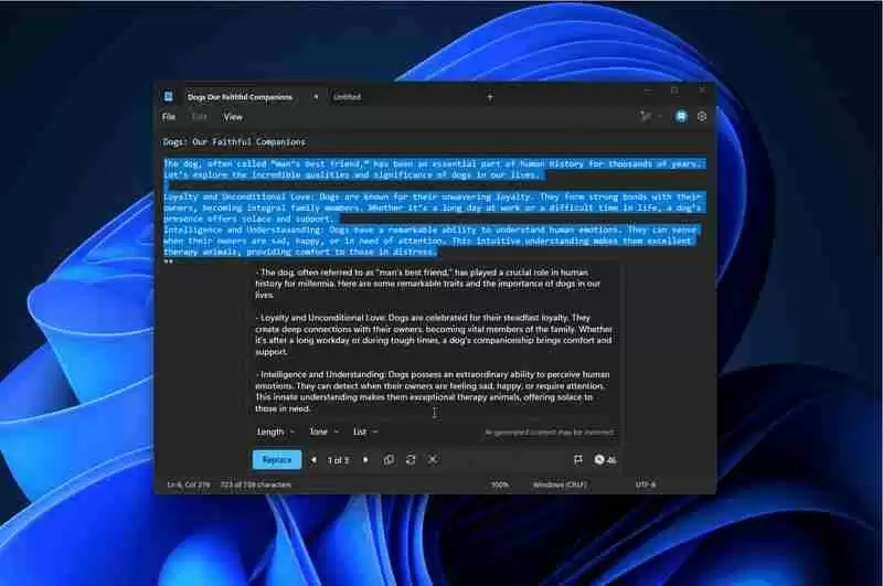 Win11 版记事本正式上线“AI 重写”功能,需订阅 Microsoft 365