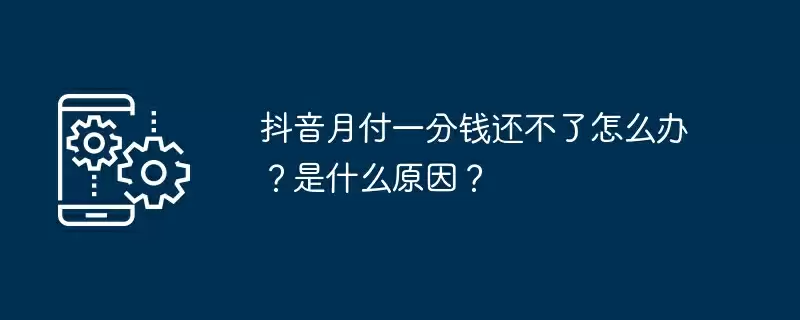 抖音月付一分钱还不了怎么办？是什么原因？