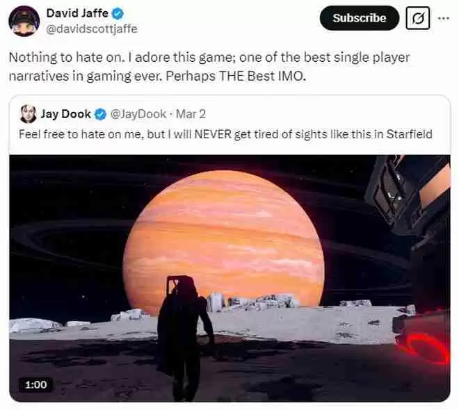 星空:最佳单机叙事游戏?大卫·杰夫的惊人之语引发热议