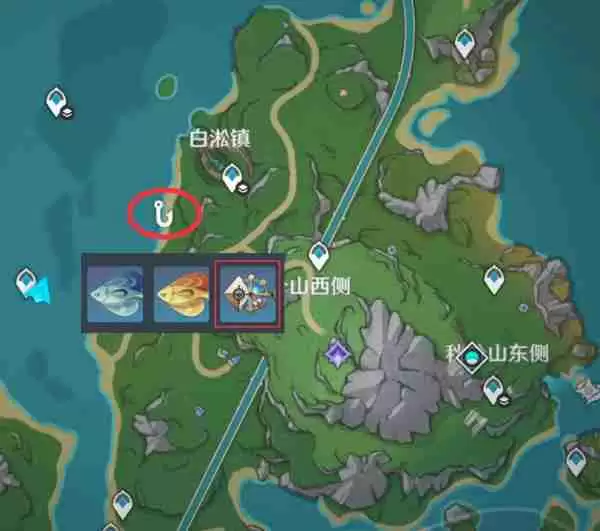 《原神》灰河渡手钓鱼地点分布图 灰河渡手精炼材料钓鱼点位攻略