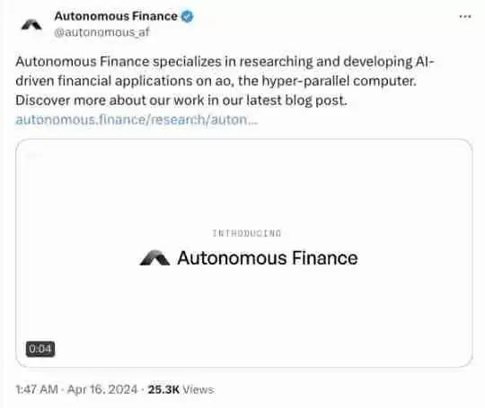 盘点Arweave新链AO上值得关注的10个新项目