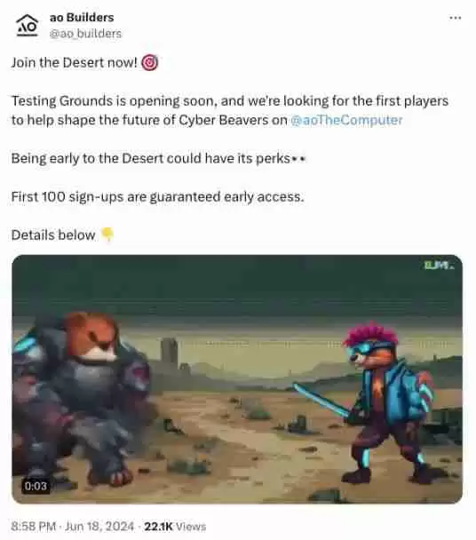 盘点Arweave新链AO上值得关注的10个新项目