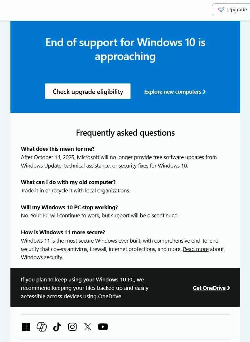 微软再发警示:“Windows 10 支持即将结束”