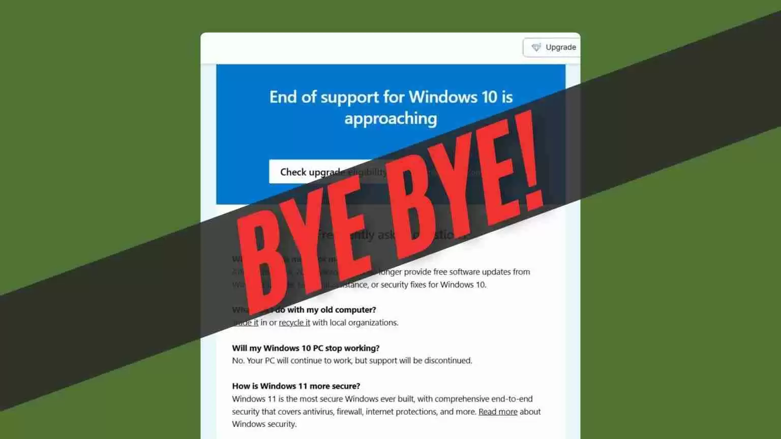 微软再发警示:“Windows 10 支持即将结束”