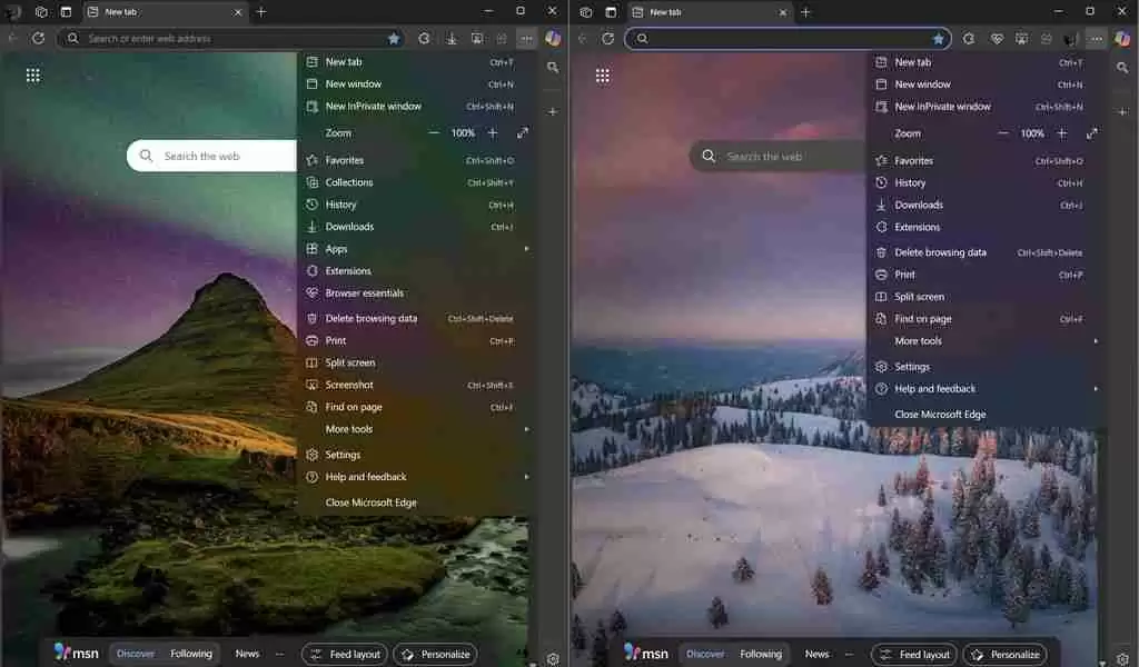 微软 Edge 浏览器精简 “...” 设置菜单