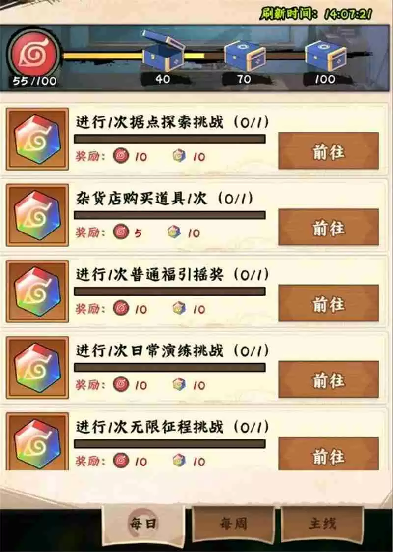 火影忍者木叶高手每日必做任务流程