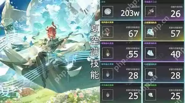 鸣潮夏空培养材料一览