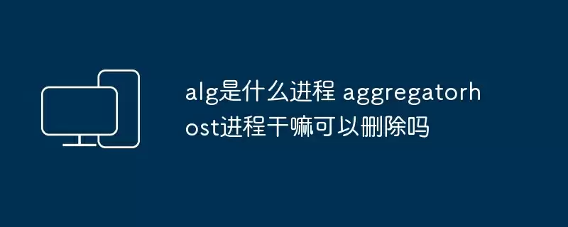 alg是什么进程 aggregatorhost进程干嘛可以删除吗