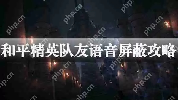 和平精英队友语音屏蔽攻略