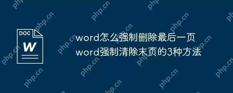 word怎么强制删除最后一页 word强制清除末页的3种方法