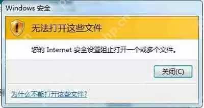 Internet安全设置阻止打开一个或多个文件的解决方法