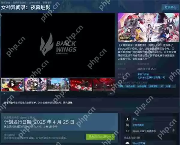 《女神异闻录:夜幕魅影》确认4月25日上线Steam平台