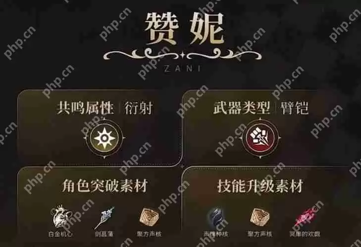 鸣潮赞妮突破素材一览-鸣潮赞妮突破素材有哪些