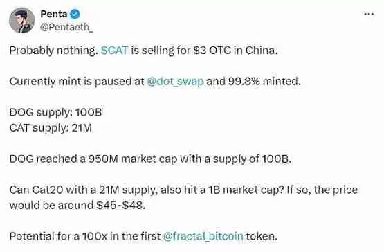 Fractal Bitcoin重燃BTC生态热度 CAT20价值几何？