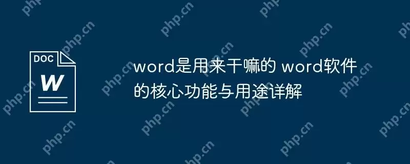 word是用来干嘛的 word软件的核心功能与用途详解