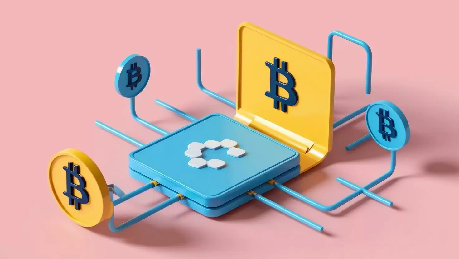 A 3D crypto wallet and network in a light style, no more element (1).webp