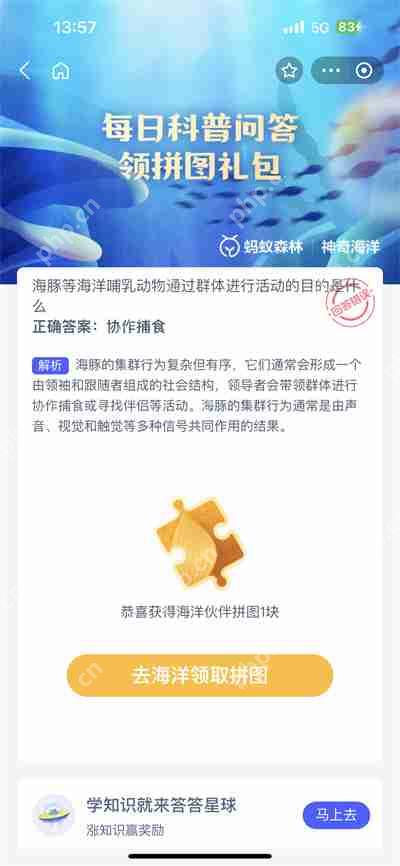 支付宝神奇海洋8.21日答案是什么