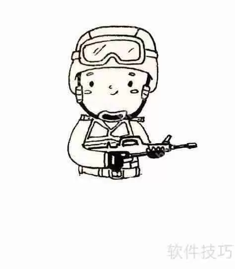 如何画出帅气的特警简笔画