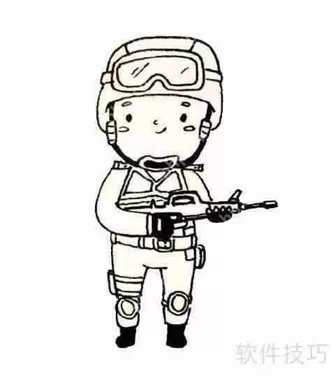 如何画出帅气的特警简笔画