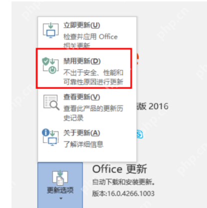 Microsoft office 2016如何禁用更新？Microsoft office 2016禁用更新方法详解