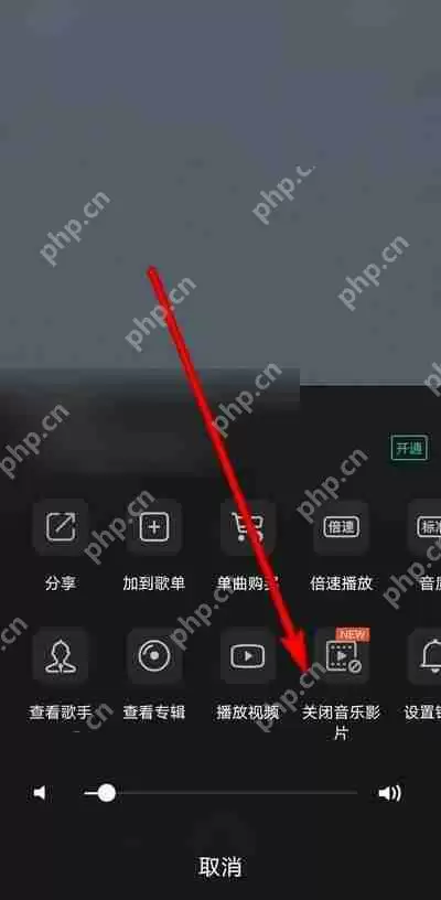 QQ音乐音乐影片如何取消