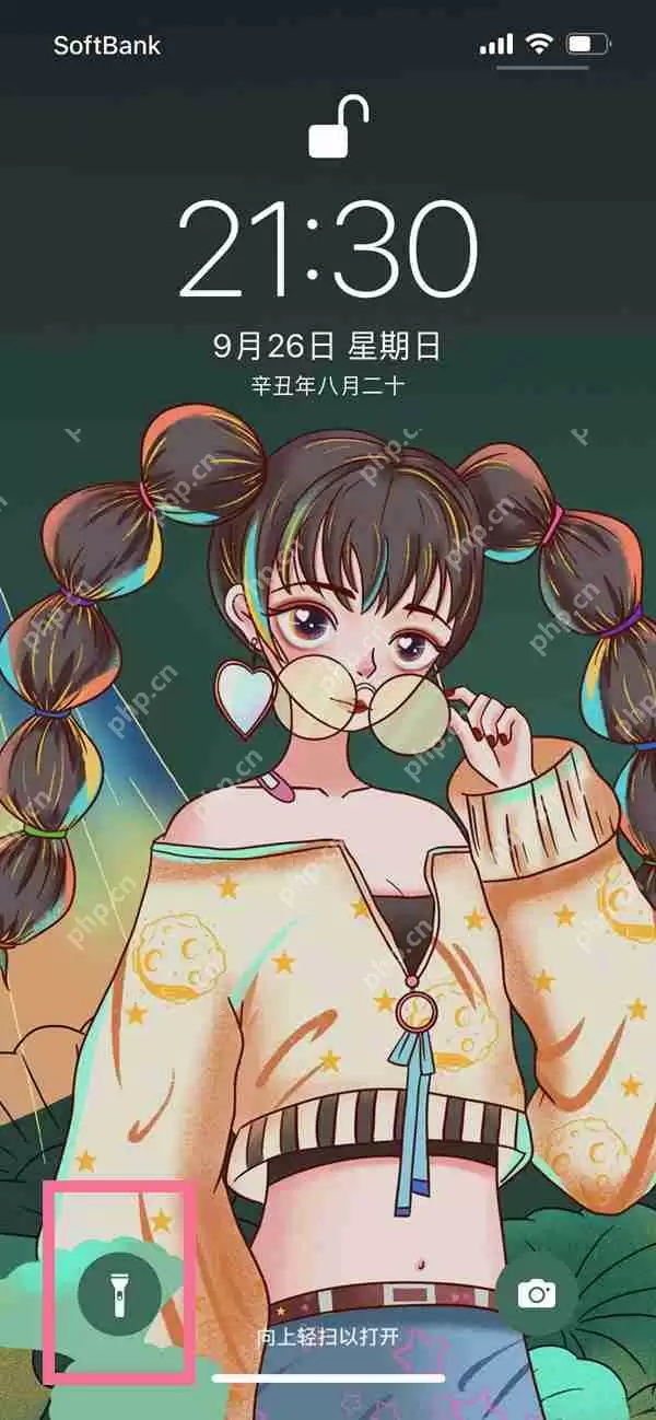 苹果13手电筒怎么开